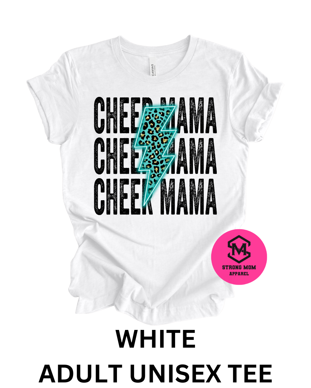 Cheer mama - teal lightning tee