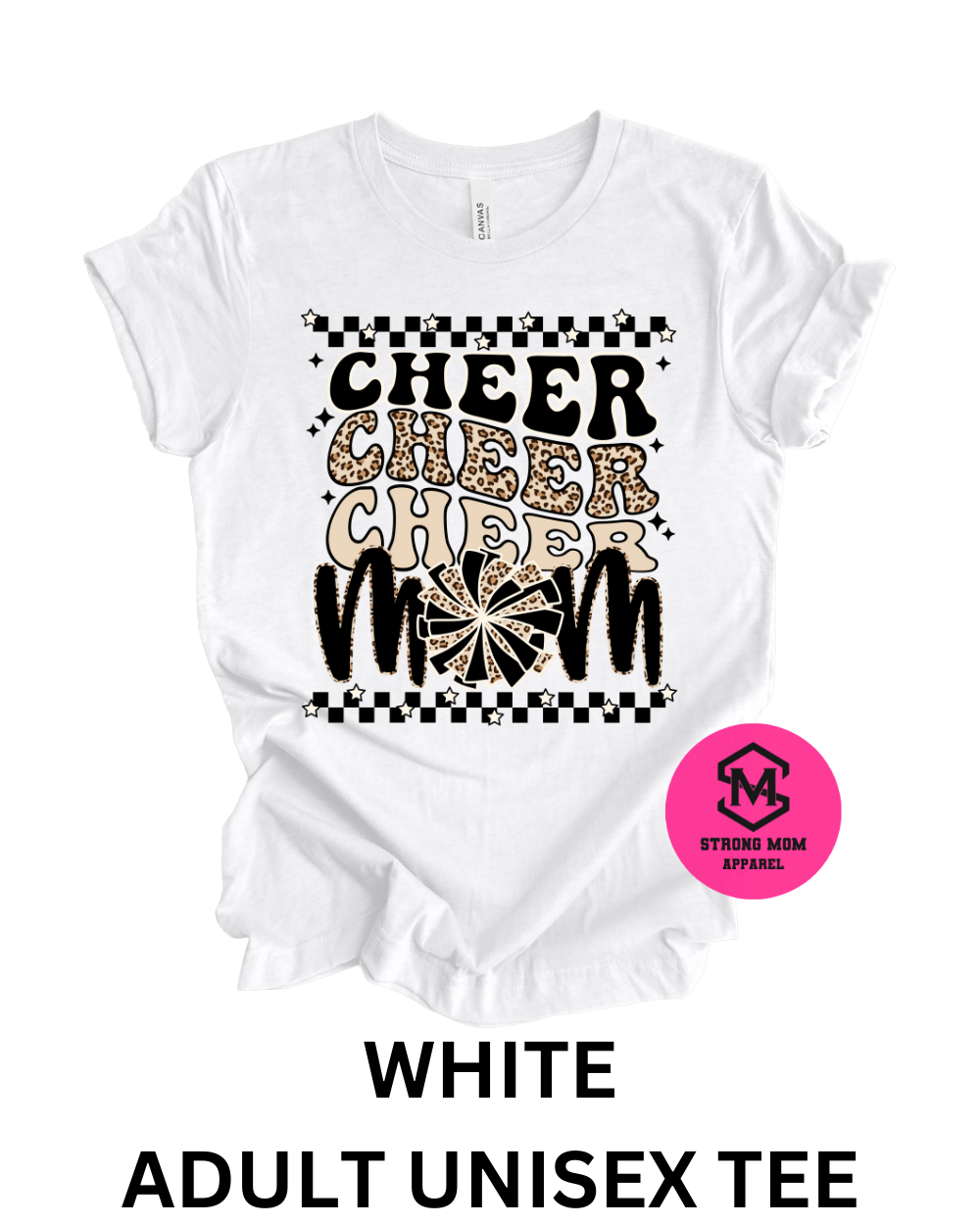 Cheer cheer cheer mom - leopard tee