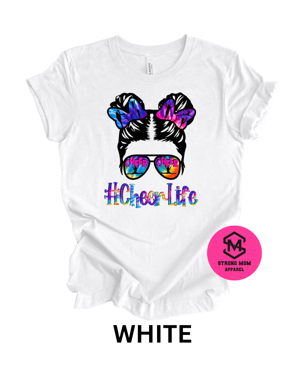 Cheer life hashtag - sunglasses tee