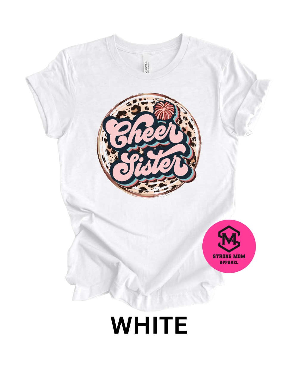 Cheer sister - circle leopard tee